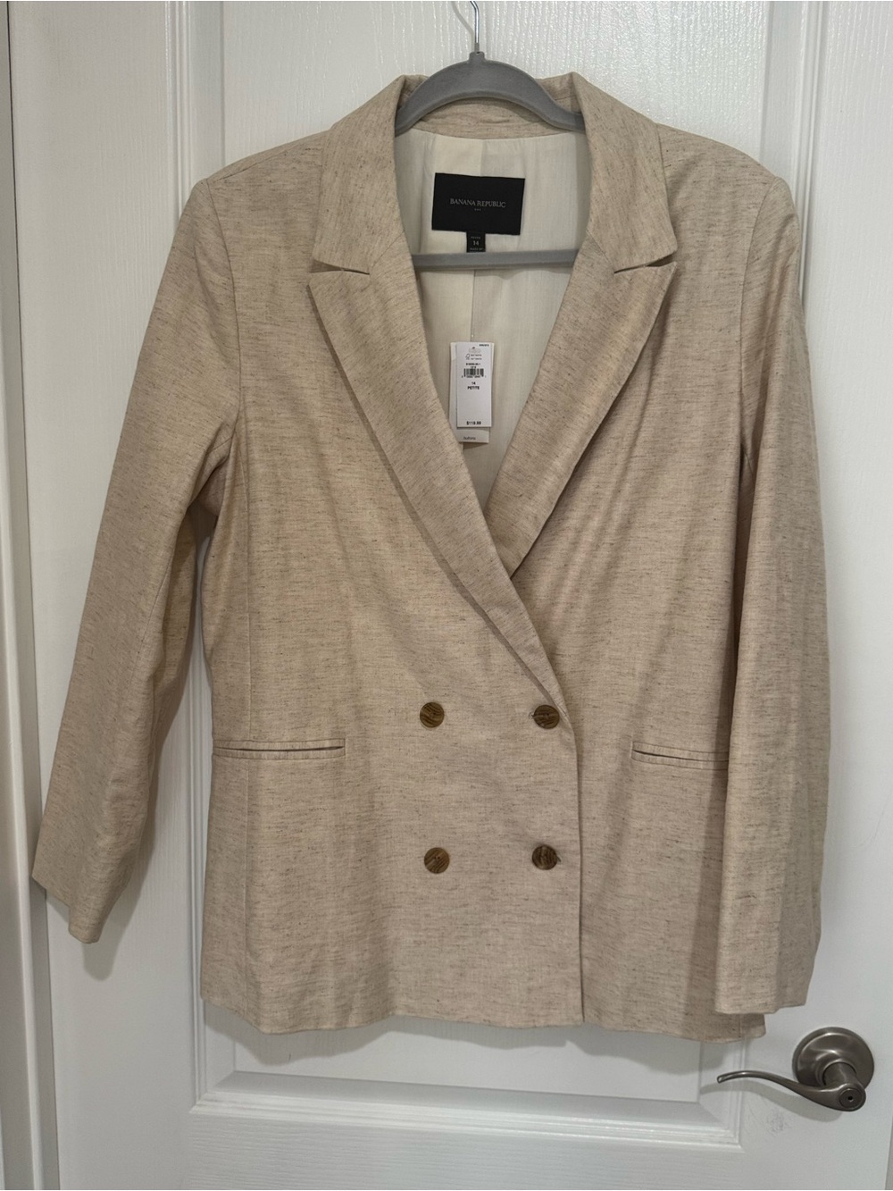 Banana Republic Light Beige Double-Breasted Women's Blazer